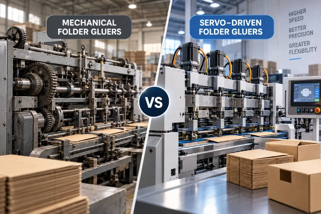 Servo-Driven vs Mechanical Folder Gluers on carton production line